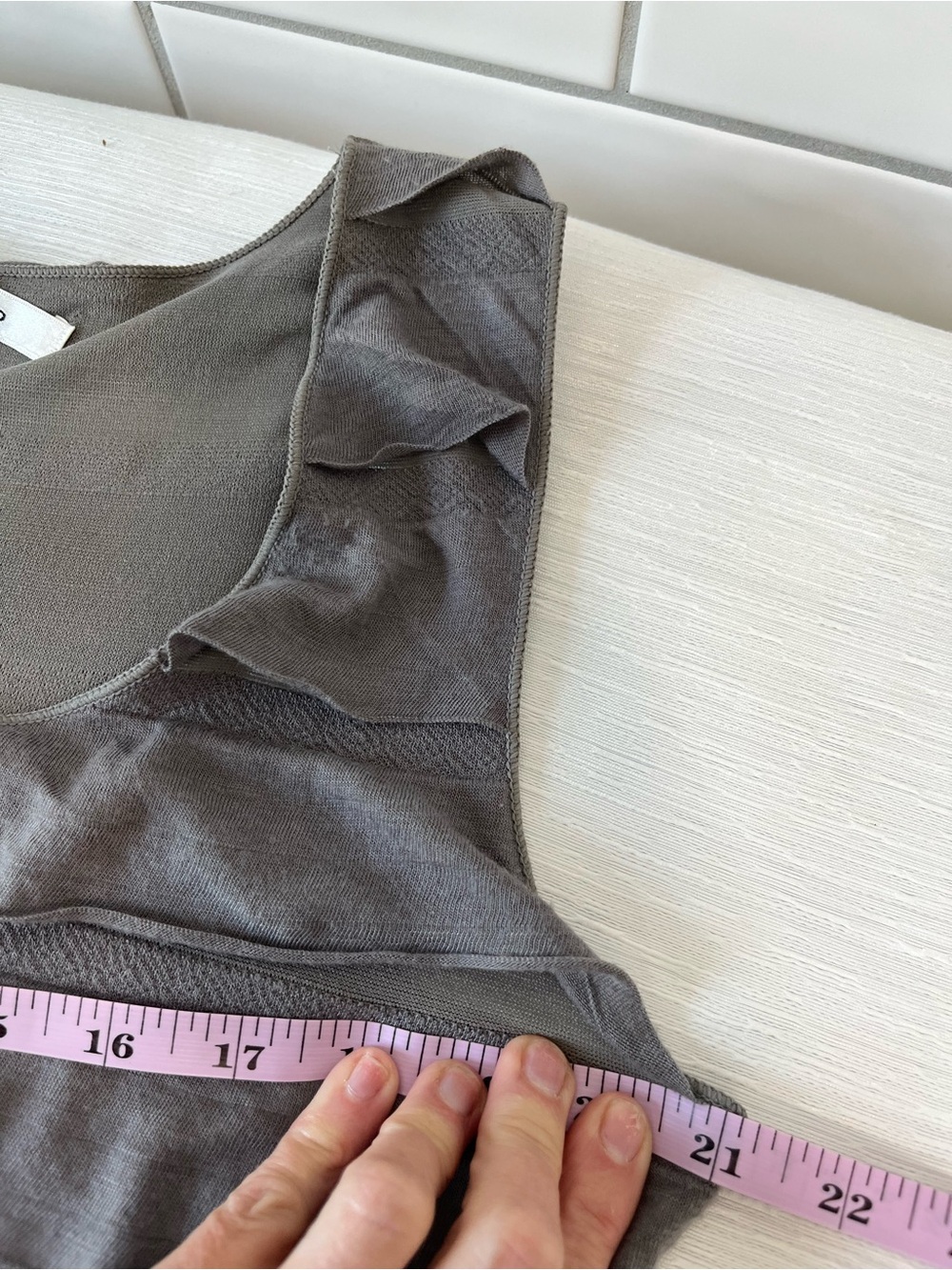Max Studio Gray Tiered Scoop Neck Maxi Dress - Picture 9 of 13